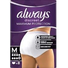 Image of Always Discreet Heavy Adult Incontinence Pants 8pk Medium
