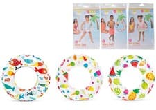 Image of Intex Kids Swim Ring 51cm Inflatable Pool Float 3-6 Years Lively Print Random