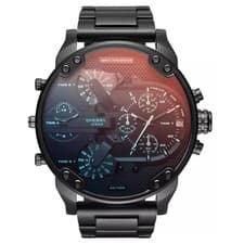 Image of DIESEL DZ7395 MR. BIG DADDY 2.0 BLACK STEEL STRAP CHRONOGRAPH MENS WATCH 57MM