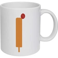 Image of 11oz (320ml) 'Cricket Bat And Ball ' Ceramic Mug / Cup (MG00076234)