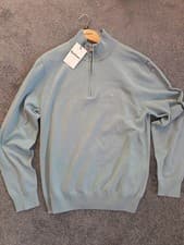 Image of BARBOUR Men's Kingwood Half Zip Jumper Slate Colour Size Medium