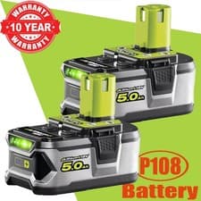 Image of 2X 18V 5.0Ah Genuine Lithium Battery For Ryobi P108 ONE+ Plus RB18L40 RB18L50