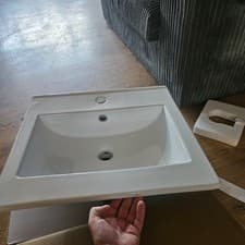 Image of Bathroom basin 500 x 450. Lomond inset basin white.