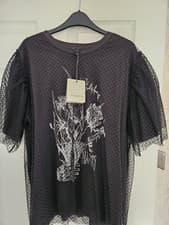 Image of Allsaints Tommi Flowers Mesh Top Women's Size UK L
