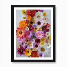Image of August Flower Art Print Framed Wall Art Poster Canvas Print Picture