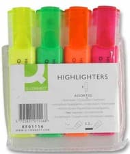 Image of Q CONNECT - Highlighter Pens - Pack of 4 Assorted Colours
