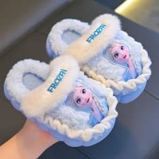 Image of Kids Girls Frozen2 Elsa Princess Home interior Flats new Slippers Christmas Gift