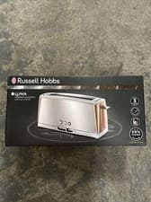 Image of Russell Hobbs Luna Long Slot 2 Slice Toaster Copper Accents 24310