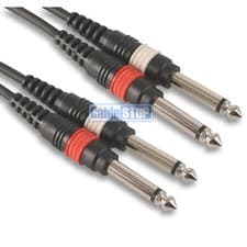 Image of 1.5m 2x 6.35mm MONO Jack to Jack Male Plug Cable Audio Amp Mixer Lead
