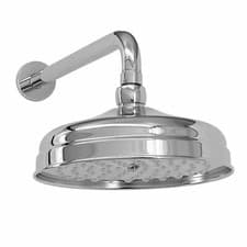 Image of Fixed Shower Head Arm Wall Mounted Traditional 200mm Chrome Brass ENKI RA073