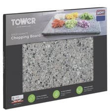 Image of Large Granite Chopping Board Speckled Stone Worktop Saver Kitchen Top - Grey