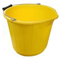 Image of 14L Builders Bucket Plastic Heavy Duty Storage Home Kitchen Garden Yellow UK