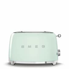 Image of SMEG 50's Style 2 Slice 2 Slot Toaster TSF01PGUK Pastel Green Glossy - NEW