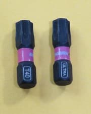 Image of T40 X 2 TORX STAR IMPACT RATED ULTRA SCREWDRIVER BIT 25MM 1/4" HEX SOLID TORX