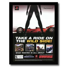 Image of 2002 Downforce Framed Print Ad/Poster Authentic Original PS2 F1 Racing Game Art