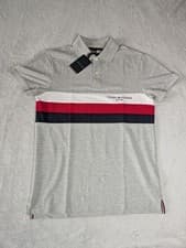 Image of Tommy Hilfiger Men’s Polo Shirt Small Slim Fit Grey Colour Block NWT
