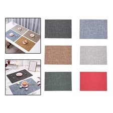 Image of PU Leather Placemat, Waterproof Dining Table Mat for Dining Table