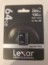 Image of Lexar Professional Silver Pro 64GB SDXC UHS-II V60 Memory Card Brand New