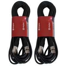 Image of Skytec XLR Microphone Cables 12m Pair - Male to Female Audio Cable