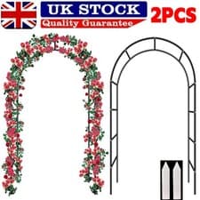 Image of 2X 2.4 M Garden Arch Trellis Metal Tubular Frame Climbing Plant Archway Arbour