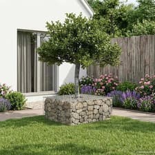 Image of Gabion Raised Bed Silver 100 x 100 x 40 cm Galvanised Steel vidaXL