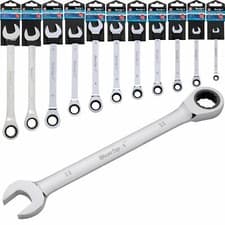 Image of BlueSpot Ratchet Spanner Combination Fixed Head Wrench Metric 8mm To 24mm