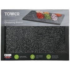 Image of New High Quality Solid Granite Chopping Board - Dark Grey With Non Slip Feet