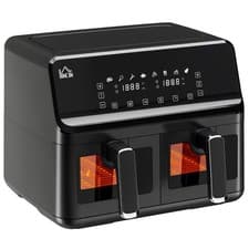 Image of 8L Double Basket Air Fryer w/ 8 Presets Digital Display Recipe Timer Refurbished
