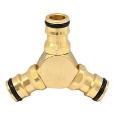 Image of 3 Way 1/2 Garden Hose Pipe Splitter Adaptor Connector Coupling Coupler Brass
