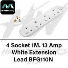 Image of Masterplug 4 Socket 1m Extension Lead (BFG110N)