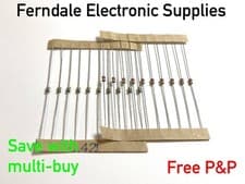 Image of Resistor, Carbon Film, 5%, 0.125W, 200 V, select from 2.2 Ω - 10 MΩ, 10/20 pack