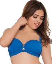 Image of Curvy Kate CS1911 Luau Love Padded Balcony Bikini Top in Deep Sea Blue