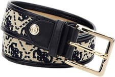 Image of Guess Noelle Reversible 4G Logo Womens Belt In Navy Multi S - L