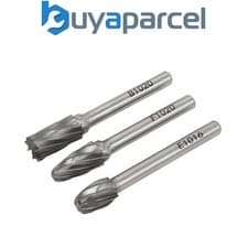 Image of Sealey SDBCK3 Tungsten Carbide Rotary Burr Set 3pc - Ripper/Coarse