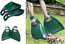Image of 2x Leaf Grabs Grabber Hand Held Collector Gather Leaves Cleaning Garden Scoops