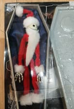 Image of Nightmare Before Christmas Jack Skellington poseable figure in coffin-Santa-NEW