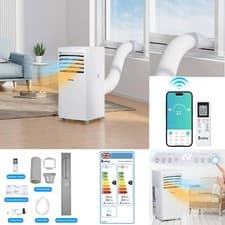 Image of 12000 BTU Mobile Air Conditioner Indoor Portable AC Unit w/ RC Sleep Mode, White