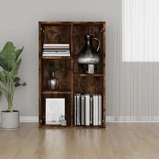 Image of Modern Wooden Open Bookcase Book Storage Cabinet Unit Home Office Display Wood
