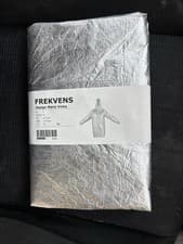 Image of Silver Metallic Hooded Rain Jacket Lightweight Unisex US: M Frekvens Maria Vinka
