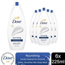 Image of Dove Nourishing Body Wash 0% Sulfate SLES for Softer & Smoother Skin 225ml, 6 Pk