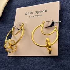 Image of Kate Spade Heritage Bloom Hoops Earrings Brand New