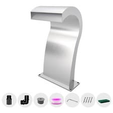 Image of Waterfall Spillway Stainless Steel Pool Fountain Curved