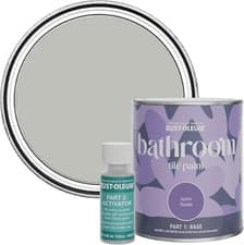 Image of Rust-Oleum Grey Water-Resistant Bathroom Tile Paint in Satin Finish - Flint 750M