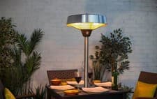 Image of La Hacienda Silver Tabletop Halogen Electric Heater 2100W Outdoor Patio