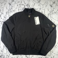 Image of BELSTAFF Mens Black Quest Bomber Jacket SIZE UK40 IT50 LARGE BNWT Authentic