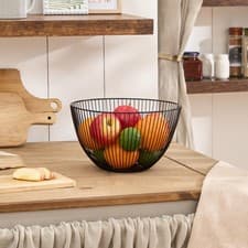 Image of OHS Wire Fruit Basket Vegetables Storage Round Rack Container Kitchen Organiser