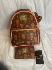 Image of Loungefly Sanrio Hello Kitty Pumpkin Spice AOP Convertible Backpack and Wallet