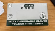 Image of Click 2000 Latex Disposable Gloves White S (Sold in Box of 100)