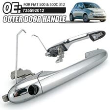 Image of Outer Chrome Door Handle Right Driver Side O/S For Fiat 500 & 500C 312 735592012