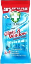 Image of Green Shield Glass and Window Surface Wipes 4 Packs of 70 = 280 Wipes